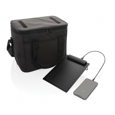 Logo trade promotional products picture of: Pedro AWARE™ RPET deluxe cooler bag with 5W solar panel