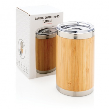 Logo trade promotional giveaways image of: Bamboo coffee to go tumbler