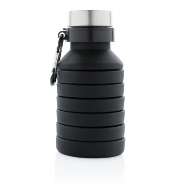 Logo trade advertising product photo of: Leakproof collapsible silicone bottle with lid