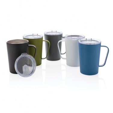 Logo trade promotional products picture of: RCS Recycled stainless steel modern vacuum mug with lid