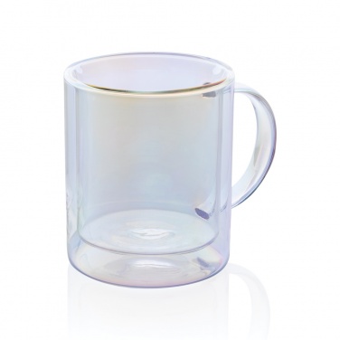 Logo trade promotional item photo of: Deluxe double wall electroplated glass mug