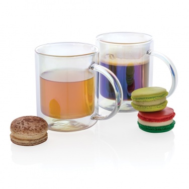 Logotrade promotional item image of: Deluxe double wall electroplated glass mug