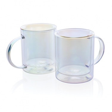 Logotrade corporate gift image of: Deluxe double wall electroplated glass mug