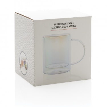 Logo trade advertising products image of: Deluxe double wall electroplated glass mug