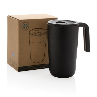 Logo trade promotional products image of: GRS Recycled PP and SS mug with handle