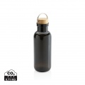 RCS RPET bottle with bamboo lid and handle, black