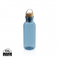 RCS RPET bottle with bamboo lid and handle, blue