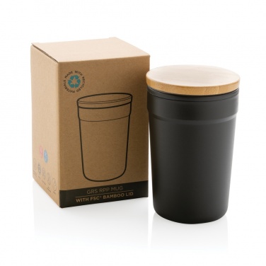 Logo trade corporate gift photo of: GRS certified recycled PP mug with bamboo lid