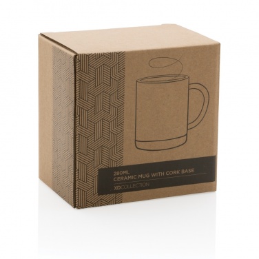 Logo trade promotional merchandise picture of: Ceramic mug with cork base 280ml