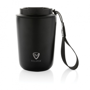 Logotrade corporate gift image of: Cuppa RCS re-steel vacuum tumbler with lanyard