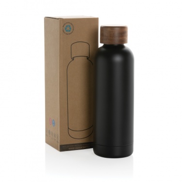 Logo trade advertising product photo of: Wood RCS certified recycled stainless steel vacuum bottle