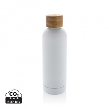 Logo trade advertising products picture of: Wood RCS certified recycled stainless steel vacuum bottle