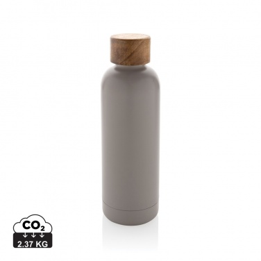 Logo trade promotional product photo of: Wood RCS certified recycled stainless steel vacuum bottle