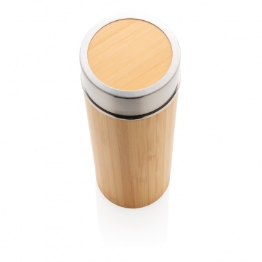 Logo trade promotional item photo of: Leak proof bamboo vacuum bottle