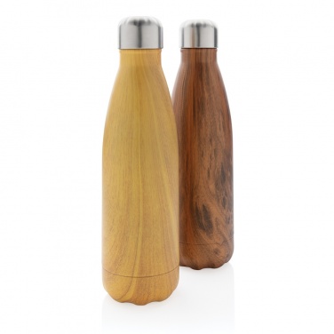 Logotrade advertising products photo of: Vacuum insulated stainless steel bottle with wood print