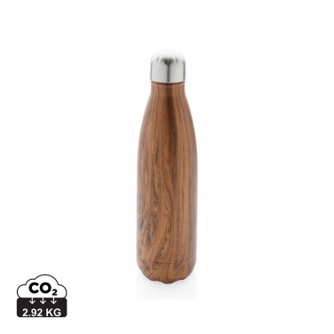 Logo trade promotional gifts image of: Vacuum insulated stainless steel bottle with wood print