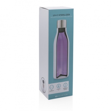 Logo trade business gift photo of: UV-C steriliser vacuum stainless steel bottle