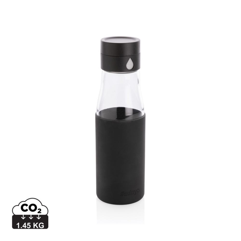 Logotrade business gift image of: Ukiyo glass hydration tracking bottle with sleeve