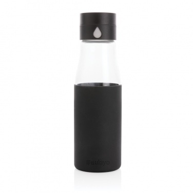 Logo trade corporate gifts picture of: Ukiyo glass hydration tracking bottle with sleeve