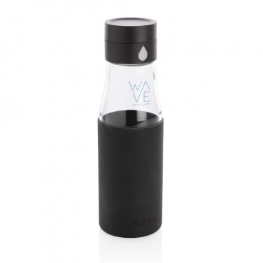 Logo trade corporate gifts picture of: Ukiyo glass hydration tracking bottle with sleeve