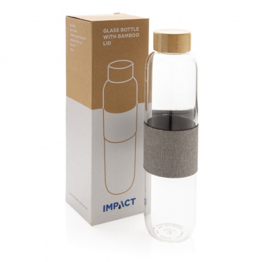 Logotrade promotional giveaway picture of: Impact borosilicate glass bottle with bamboo lid