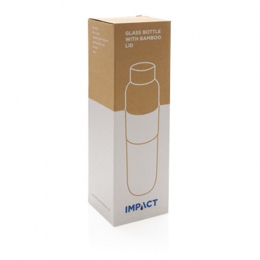 Logo trade promotional gifts image of: Impact borosilicate glass bottle with bamboo lid