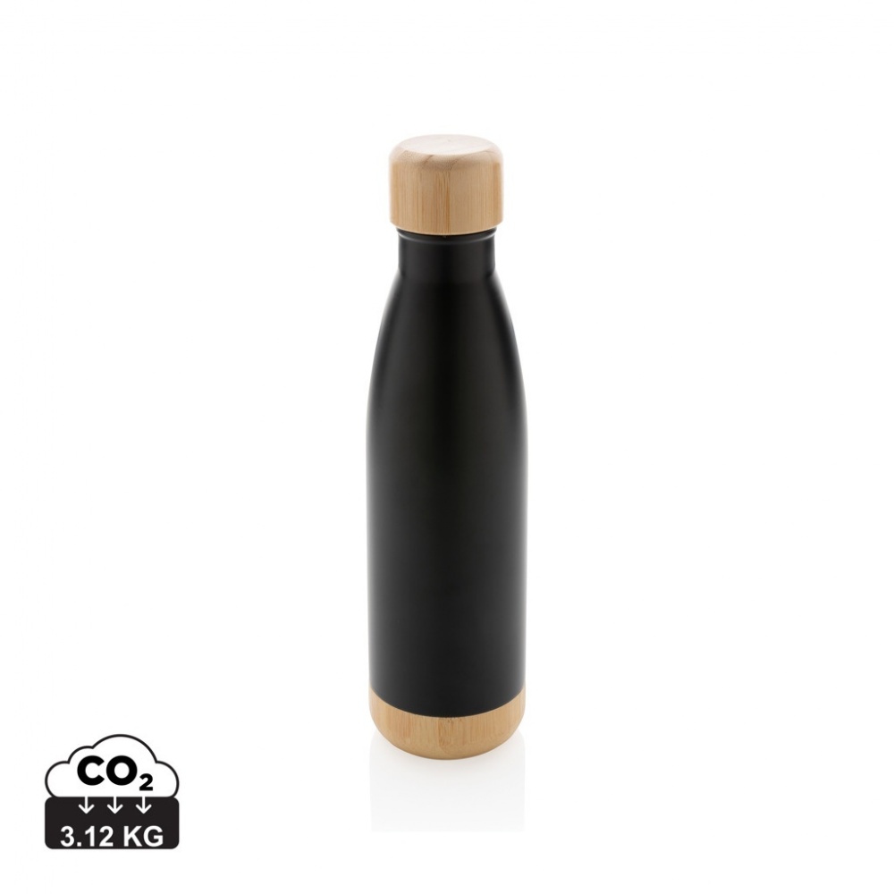 Logotrade promotional product picture of: Vacuum stainless steel bottle with bamboo lid and bottom