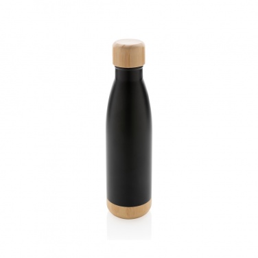 Logotrade business gift image of: Vacuum stainless steel bottle with bamboo lid and bottom