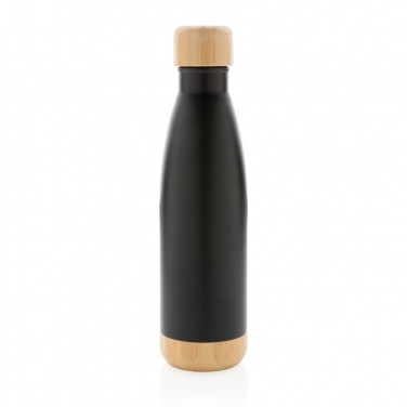 Logotrade advertising products photo of: Vacuum stainless steel bottle with bamboo lid and bottom