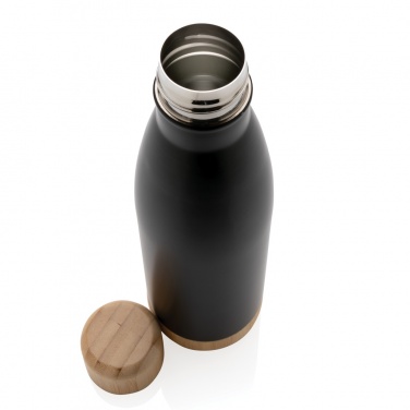 Logo trade corporate gift photo of: Vacuum stainless steel bottle with bamboo lid and bottom