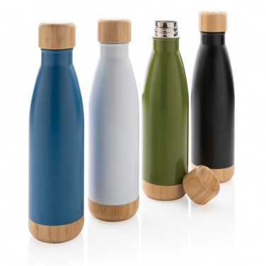 Logotrade promotional product picture of: Vacuum stainless steel bottle with bamboo lid and bottom