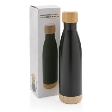 Logotrade corporate gifts photo of: Vacuum stainless steel bottle with bamboo lid and bottom