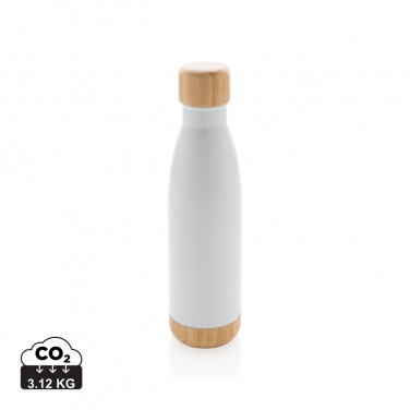 Logotrade promotional gift image of: Vacuum stainless steel bottle with bamboo lid and bottom