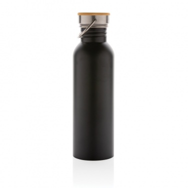 Logo trade promotional merchandise image of: Modern stainless steel bottle with bamboo lid