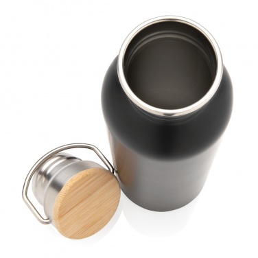 Logo trade promotional products picture of: Modern stainless steel bottle with bamboo lid