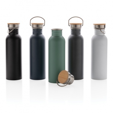 Logo trade promotional products image of: Modern stainless steel bottle with bamboo lid