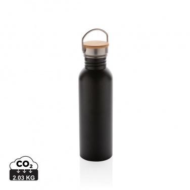 Logo trade promotional products picture of: Modern stainless steel bottle with bamboo lid