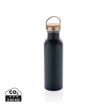 Logotrade promotional merchandise image of: Modern stainless steel bottle with bamboo lid