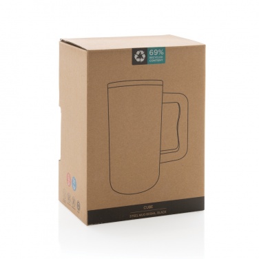 Logo trade corporate gifts image of: Cube RCS certified recycled steel mug 800ml