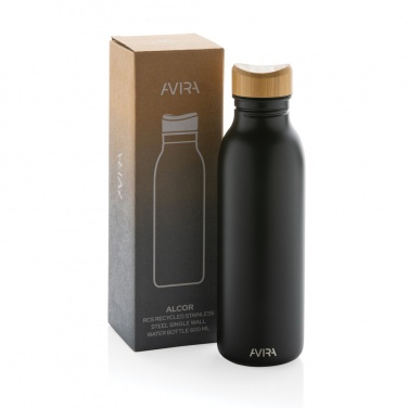 Logo trade promotional giveaways picture of: Avira Alcor RCS Re-steel single wall water bottle 600 ML