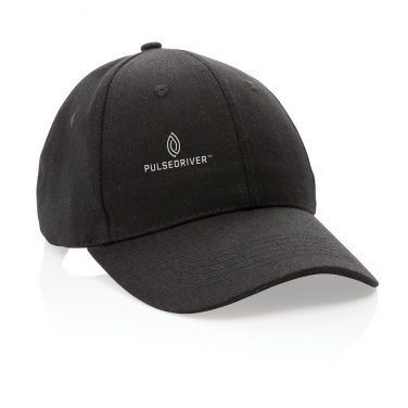 Logo trade corporate gifts image of: Impact 6 panel 280gr Recycled cotton cap with AWARE™ tracer