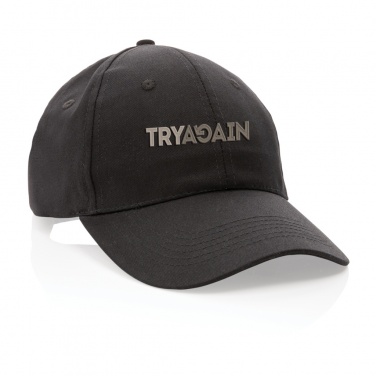 Logo trade promotional giveaways image of: Impact 6 panel 190gr Recycled cotton cap with AWARE™ tracer