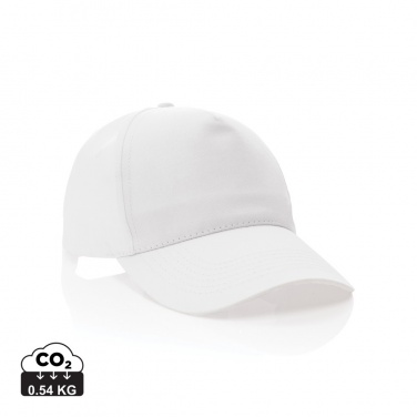 Logo trade promotional products image of: Impact 5 panel 190gr Recycled cotton cap with AWARE™ tracer