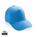 Impact 5panel 280gr Recycled cotton cap with AWARE™ tracer, tranquil blue