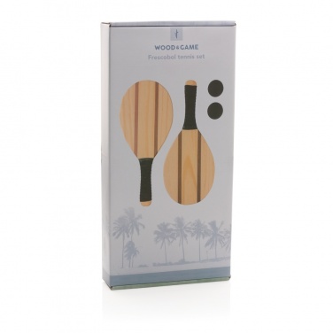 Logo trade business gift photo of: Wooden frescobol tennis set