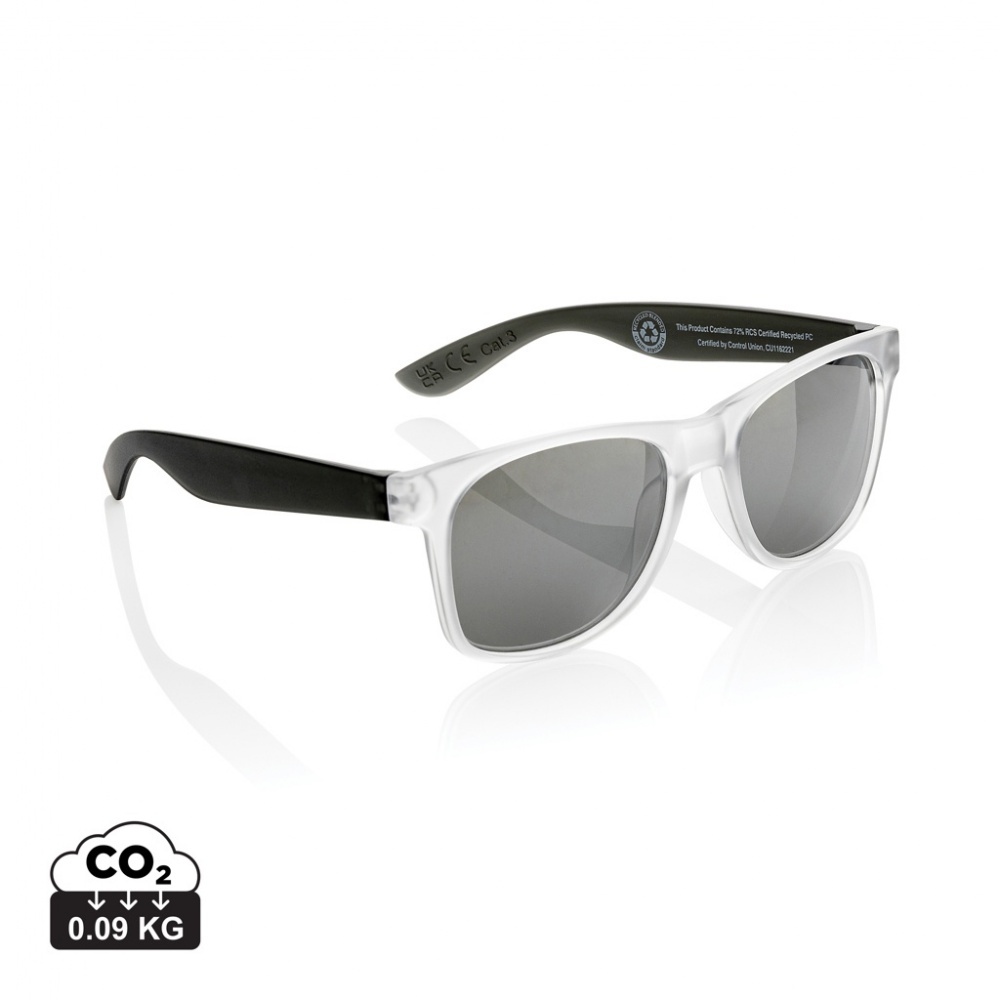 Logo trade business gift photo of: Gleam RCS recycled PC mirror lens sunglasses