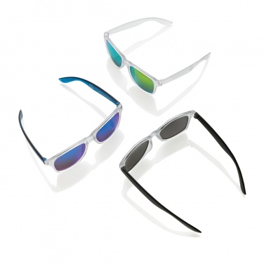 Logo trade promotional giveaways image of: Gleam RCS recycled PC mirror lens sunglasses