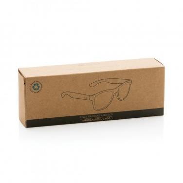 Logo trade promotional items image of: Bamboo and RCS recycled plastic sunglasses