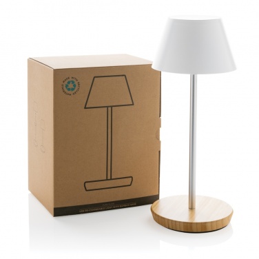 Logotrade business gift image of: Pure Glow RCS usb-rechargeable recycled plastic table lamp