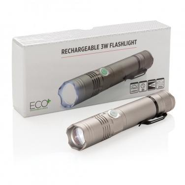 Logotrade promotional merchandise photo of: Rechargeable 3W flashlight